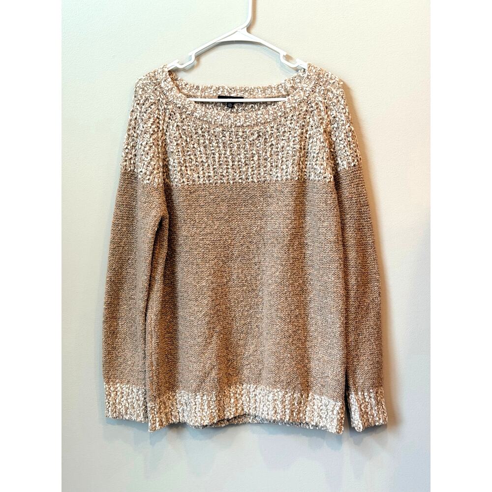 FATE Stitch Fix Colorblock Chunky Marled Knit Sweater Beige Tan Neutral XXL